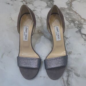 Jimmy Choo Glitter Heels - Beige/Gray 39.5